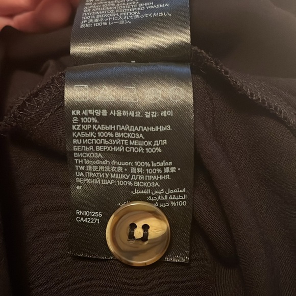 H&M long black shirt dress with tie belt - Picture 11 of 15